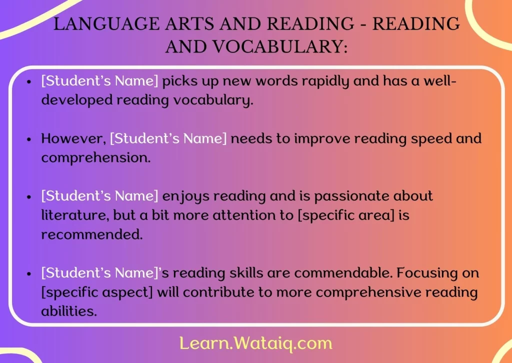 17. Language Arts and Reading - Reading and Vocabulary