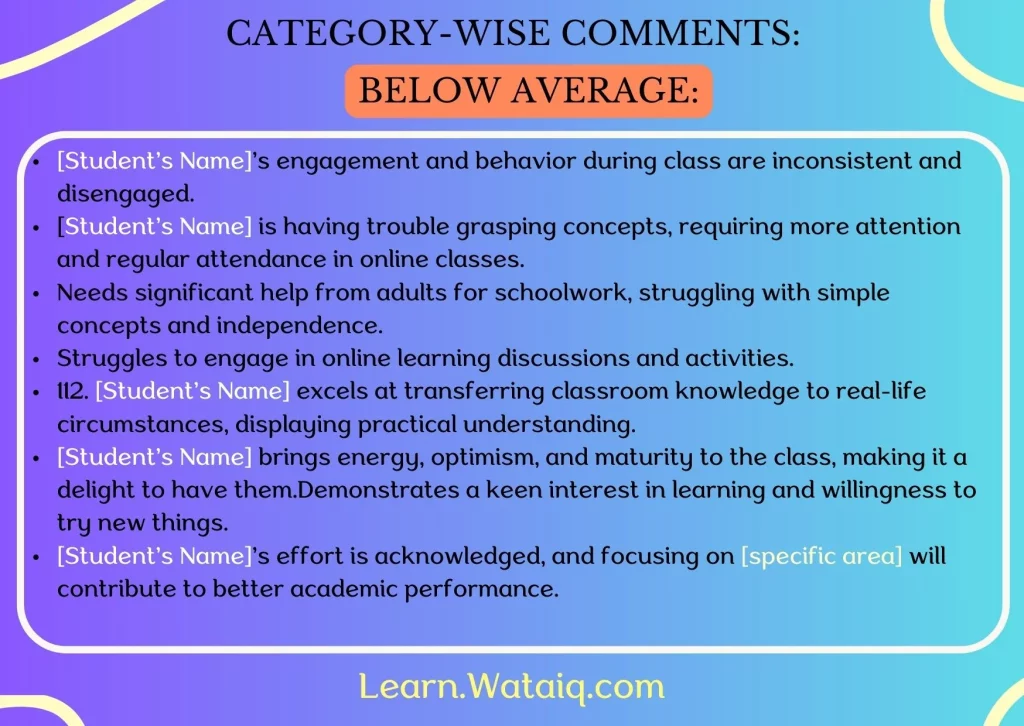 26.Category-wise Comments_ Below Average