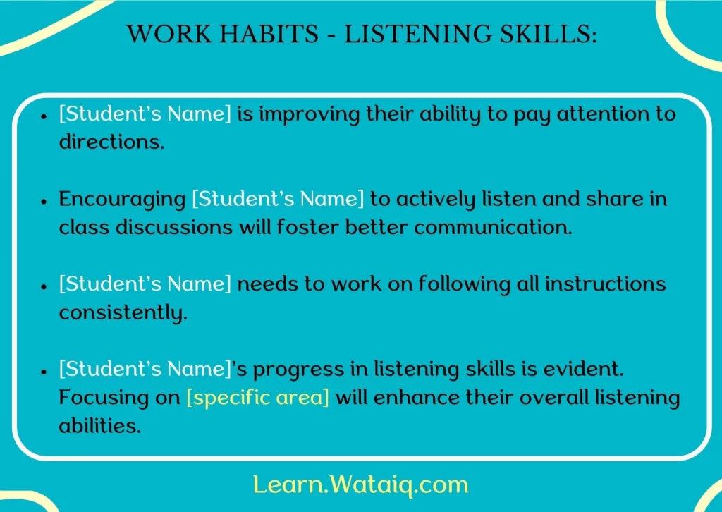 5. Work Habits - Listening Skills