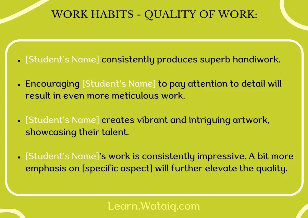 6. Work Habits - Quality of Work