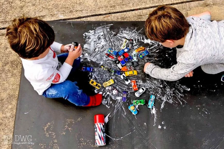 Shaving Cream Car Tracks
